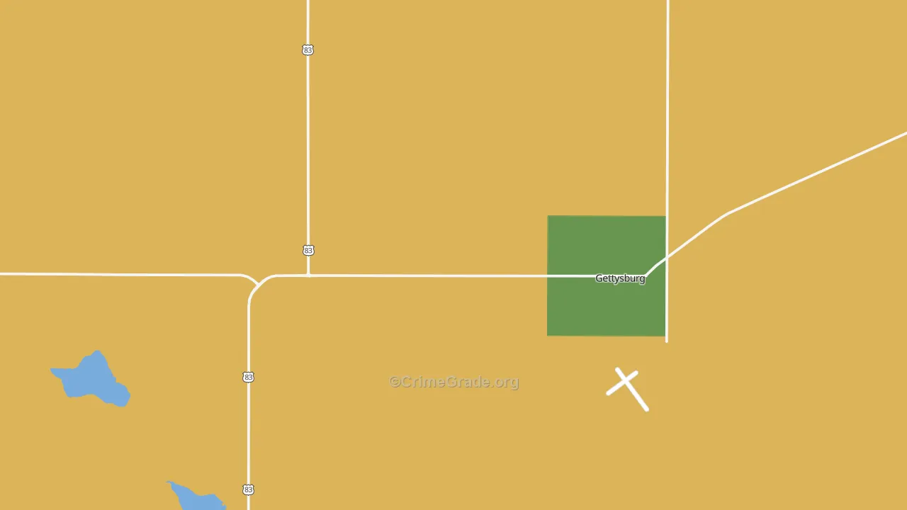 Gettysburg, SD Map of Vandalism Rates