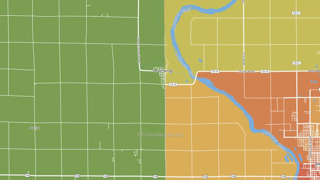 Geuda Springs, KS Map of Vandalism Rates