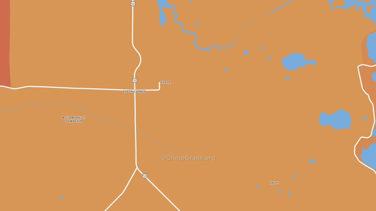 Gheen, MN Map of Vandalism Rates