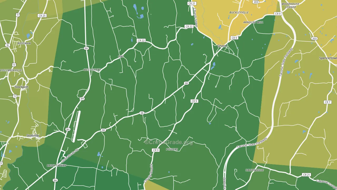 Ghent, NY Map of Vandalism Rates