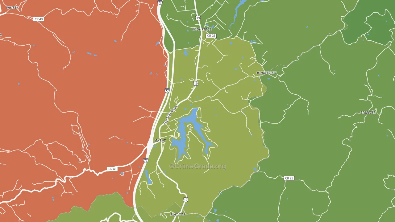 Ghent, WV Map of Vandalism Rates