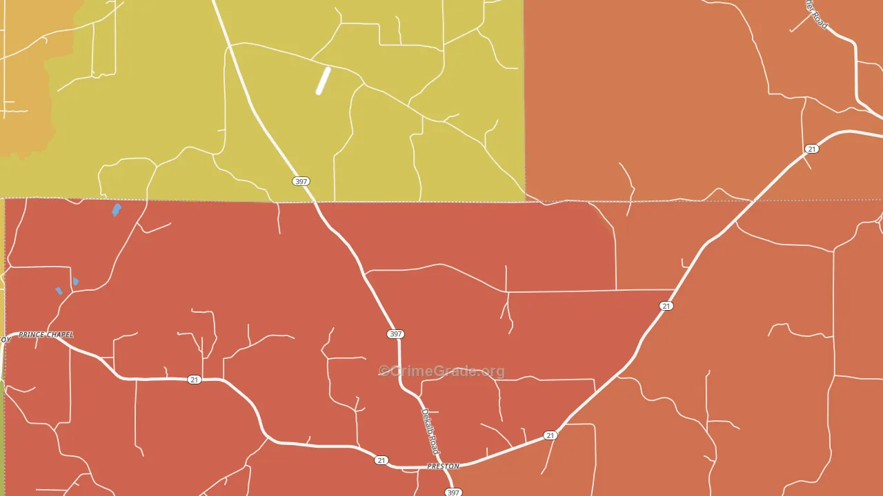 Gholson, MS Map of Vandalism Rates