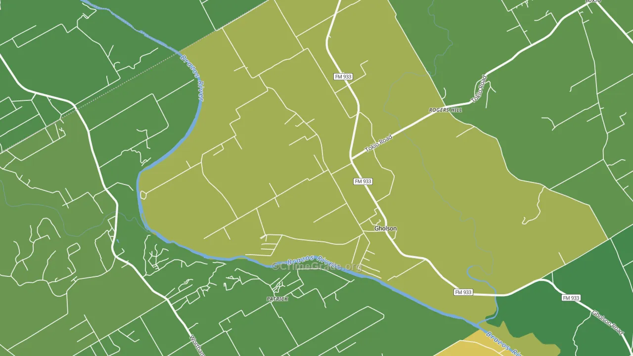 Gholson, TX Map of Vandalism Rates
