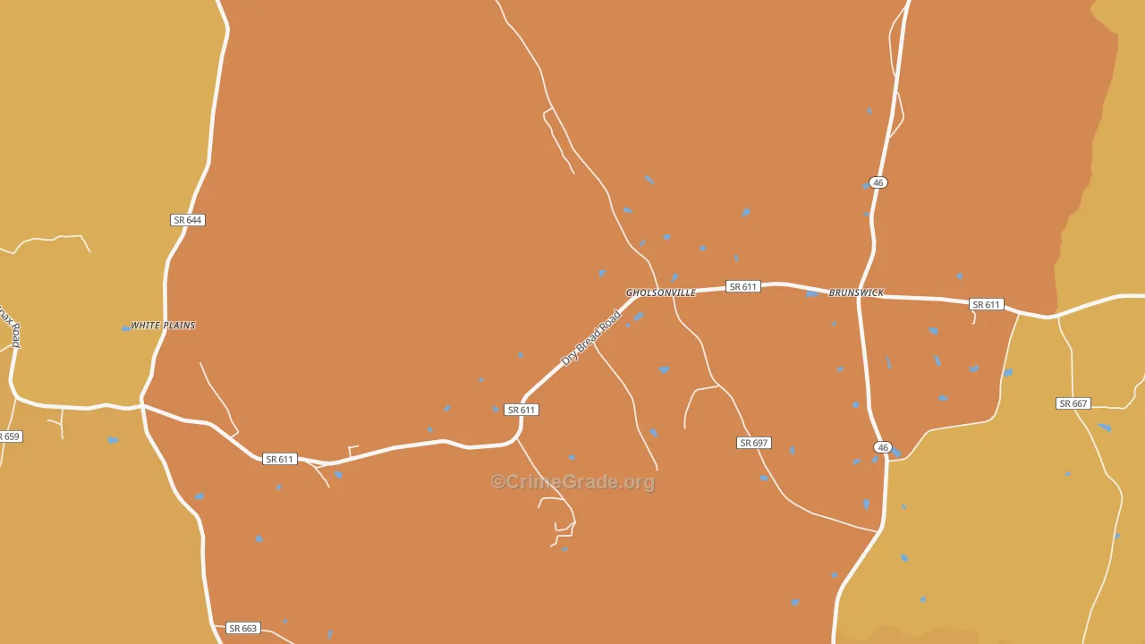 Gholsonville, VA Map of Vandalism Rates