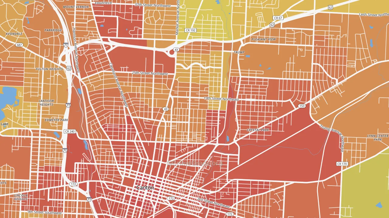 Gibbs, Canton, OH Map of Vandalism Rates