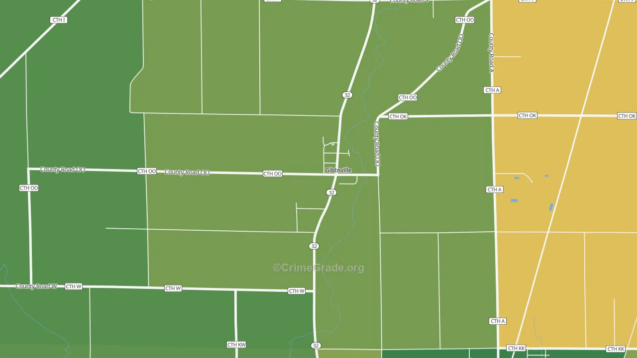 Gibbsville, WI Map of Vandalism Rates