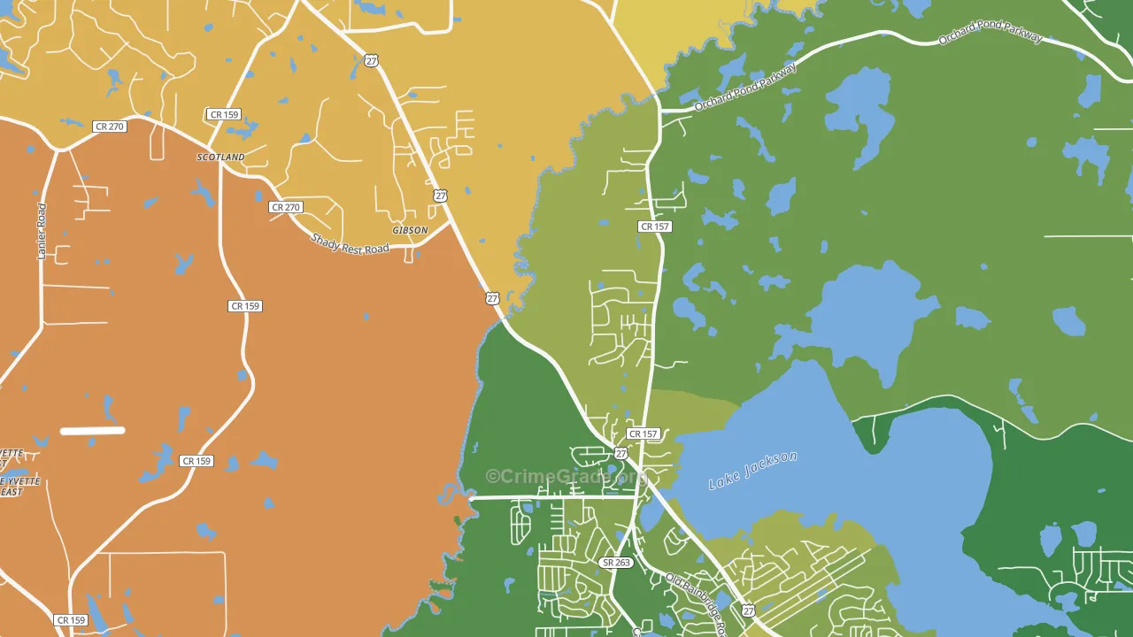 Gibson, FL Map of Vandalism Rates