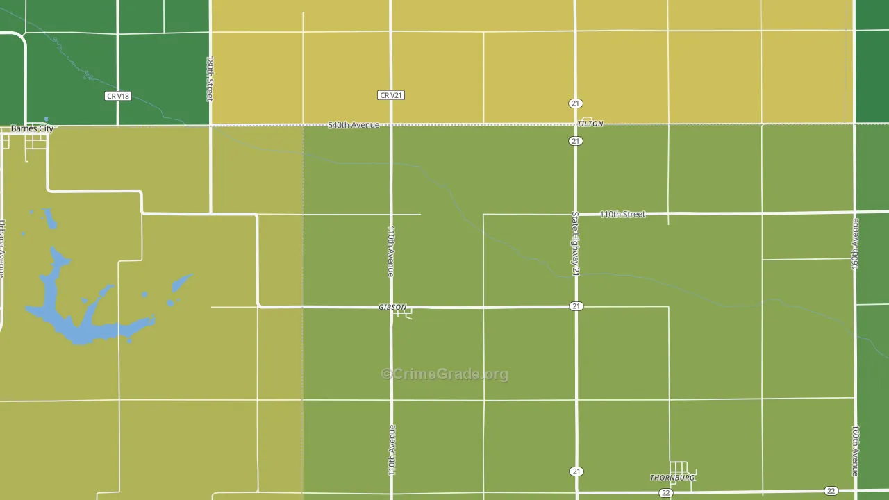 Gibson, IA Map of Vandalism Rates