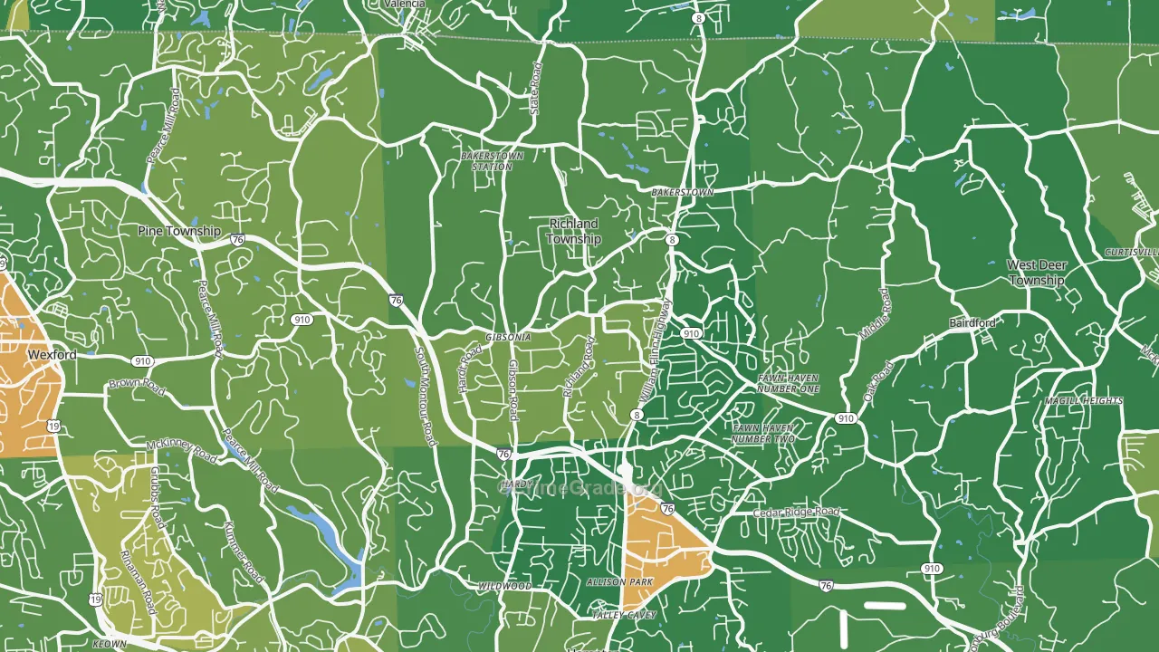 Gibsonia, PA Map of Vandalism Rates