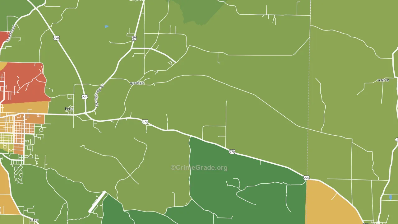 Gifford, AR Map of Vandalism Rates