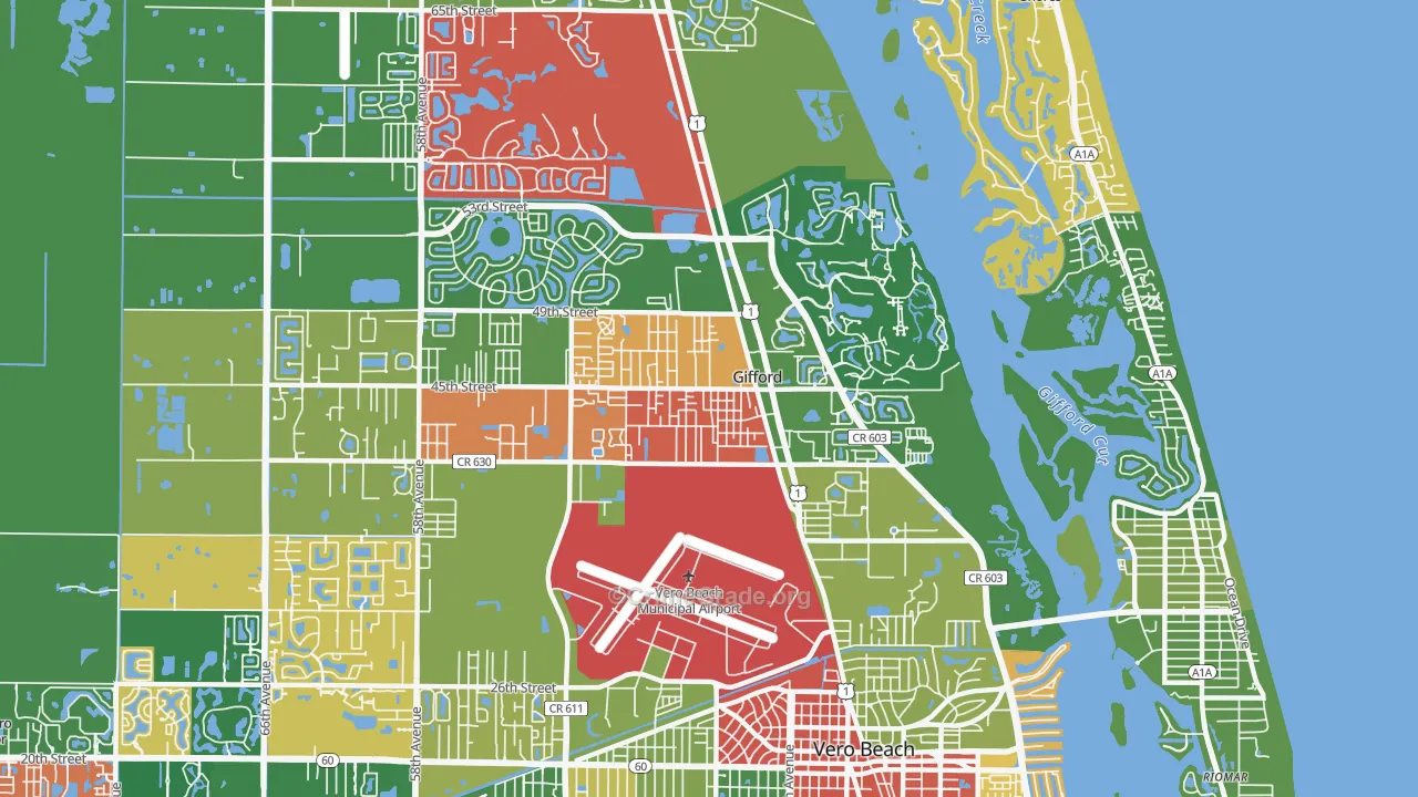Gifford, FL Map of Vandalism Rates