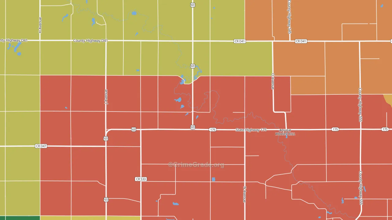 Gifford, IA Map of Vandalism Rates