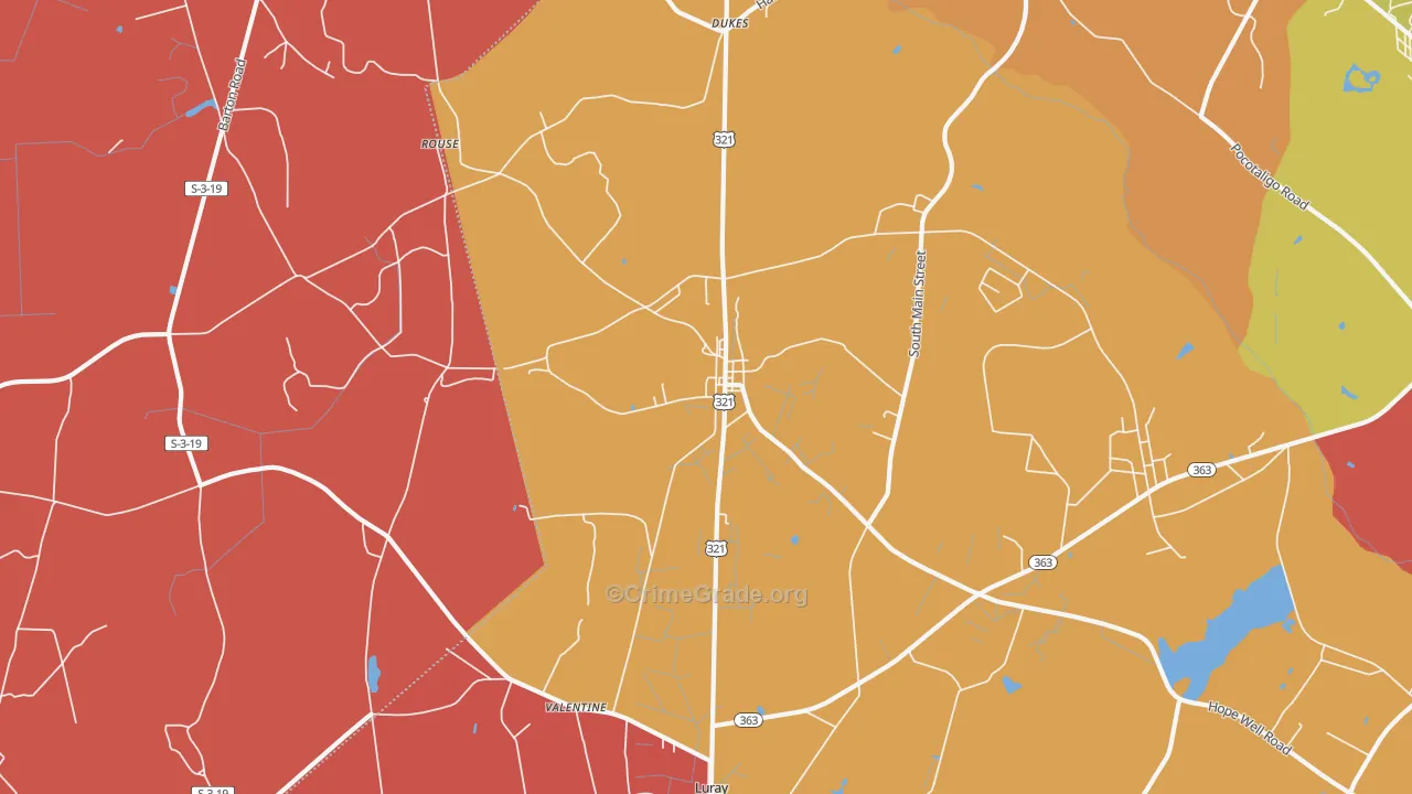 Gifford, SC Map of Vandalism Rates