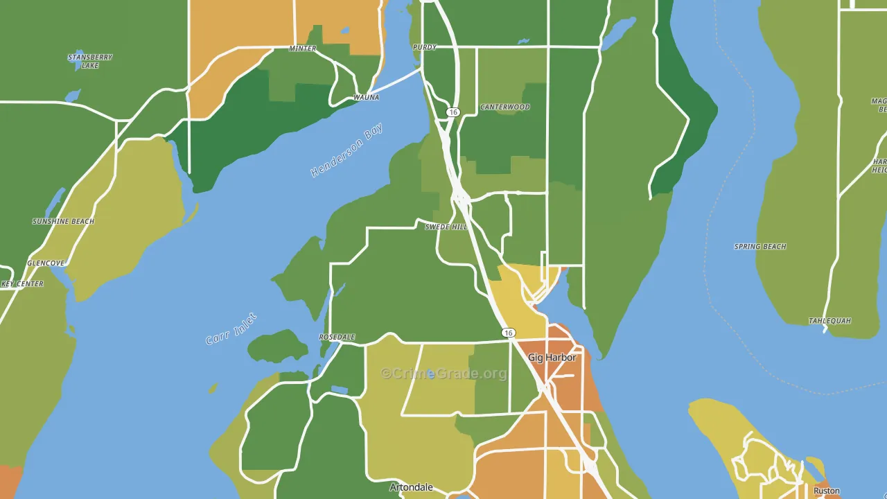 Gig Harbor, WA Map of Vandalism Rates