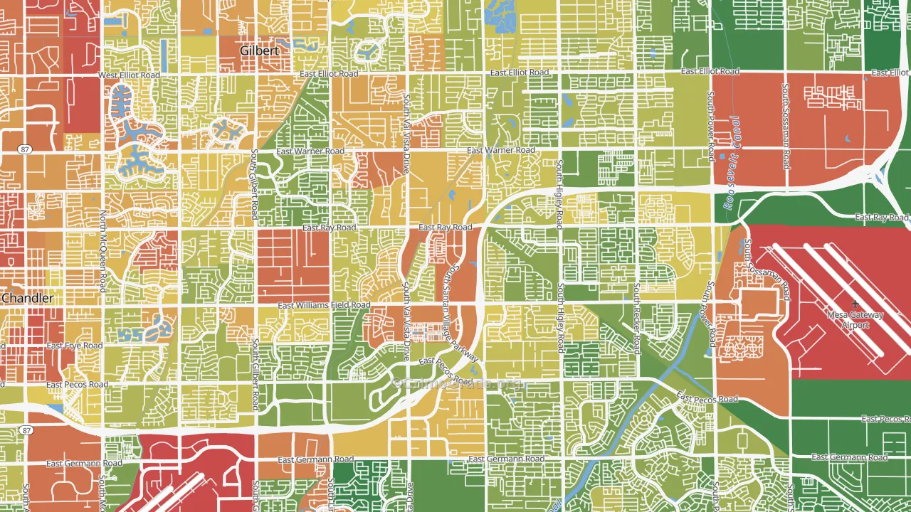 Gilbert, AZ Map of Vandalism Rates