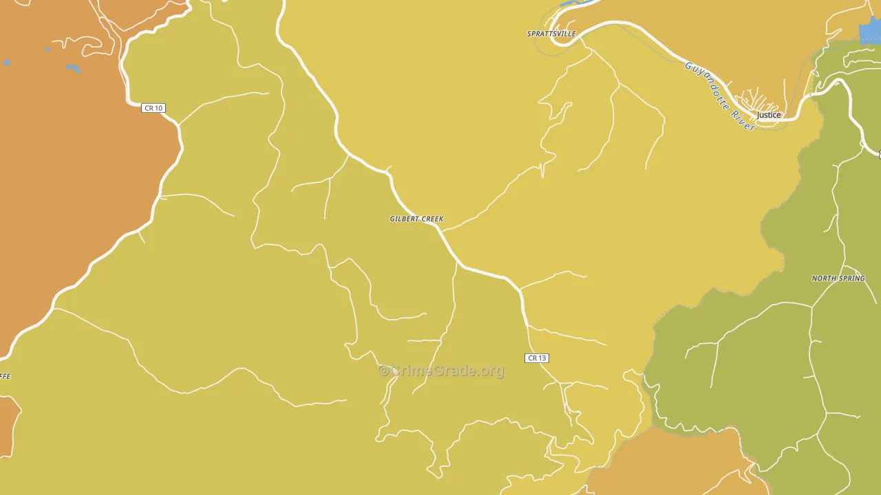Gilbert Creek, WV Map of Vandalism Rates