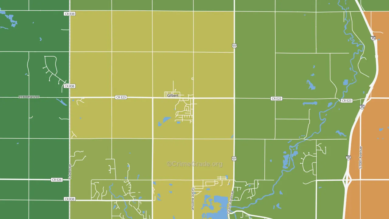Gilbert, IA Map of Vandalism Rates