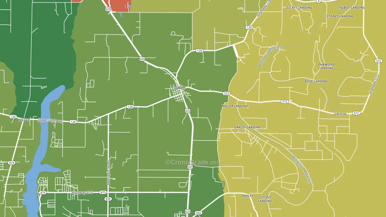 Gilbert, LA Map of Vandalism Rates