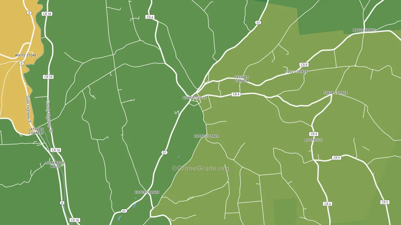 Gilbertsville, NY Map of Vandalism Rates