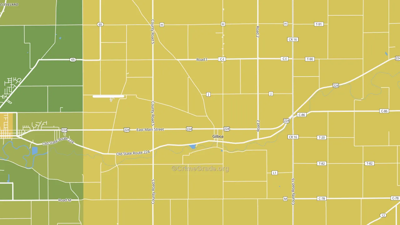 Gilboa, OH Map of Vandalism Rates