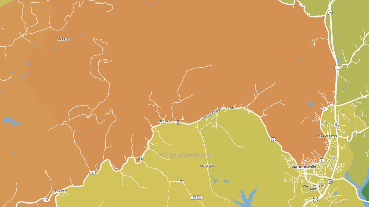 Gilboa, WV Map of Vandalism Rates