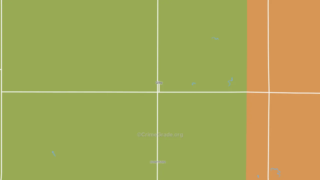 Gilby, ND Map of Vandalism Rates