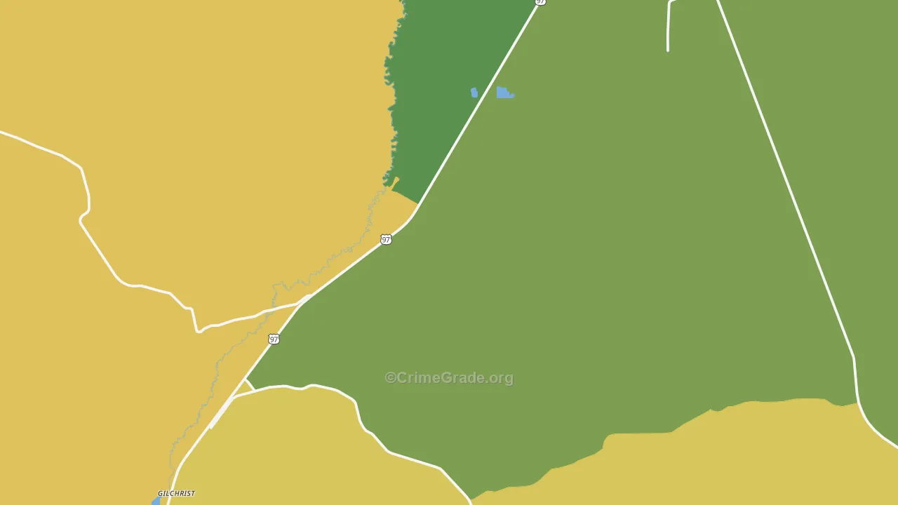 Gilchrist, OR Map of Vandalism Rates