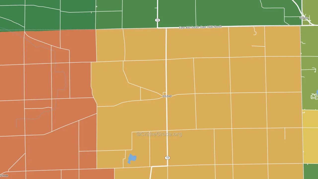 Gilead, IN Map of Vandalism Rates