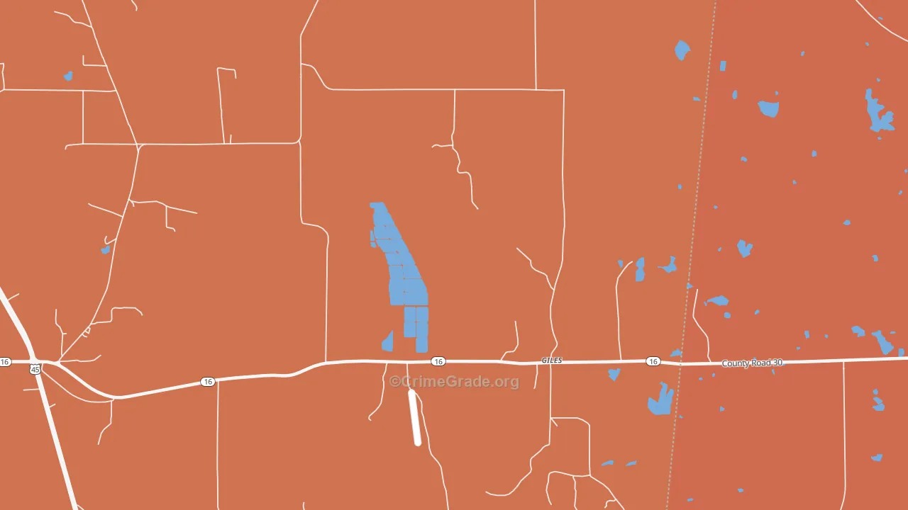 Giles, MS Map of Vandalism Rates