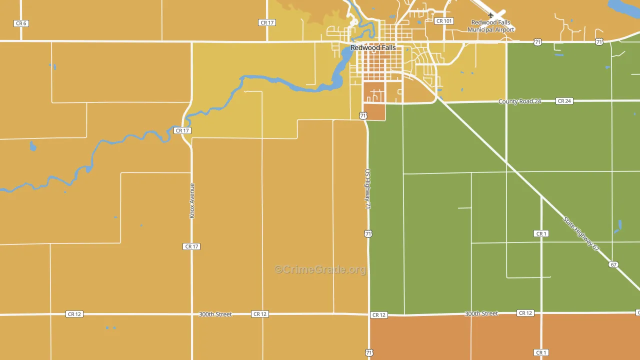 Gilfillan, MN Map of Vandalism Rates