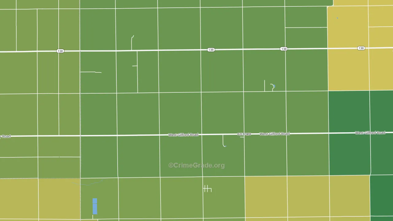 Gilford, MI Map of Vandalism Rates
