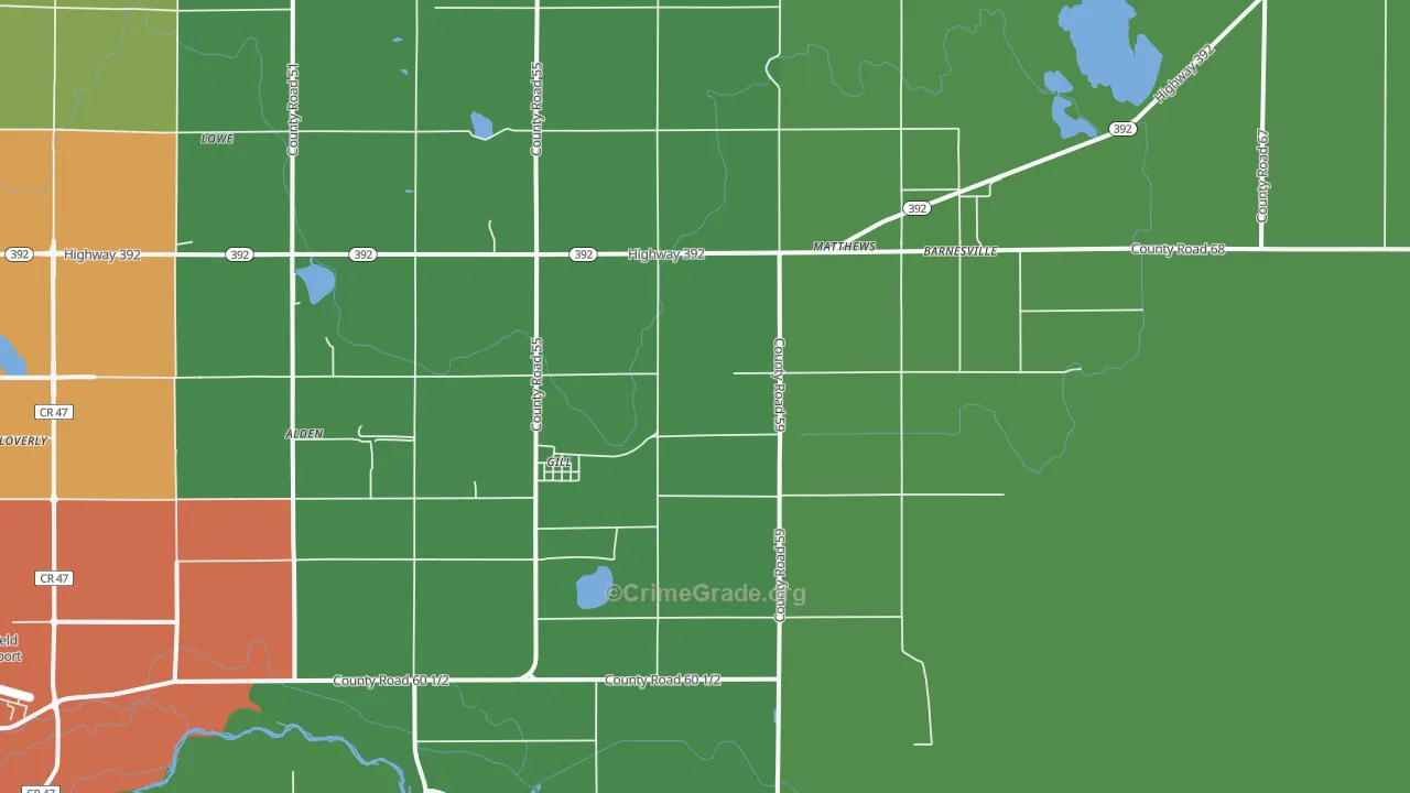 Gill, CO Map of Vandalism Rates