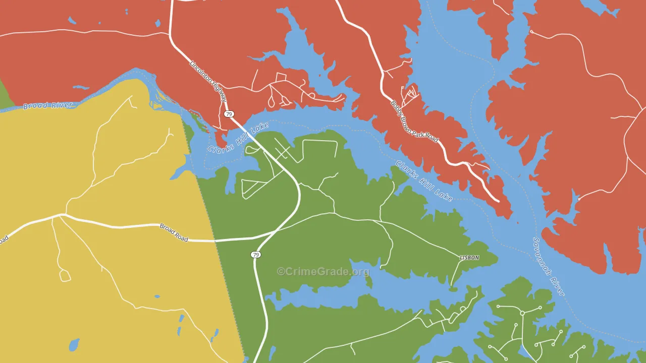 Gill, GA Map of Vandalism Rates