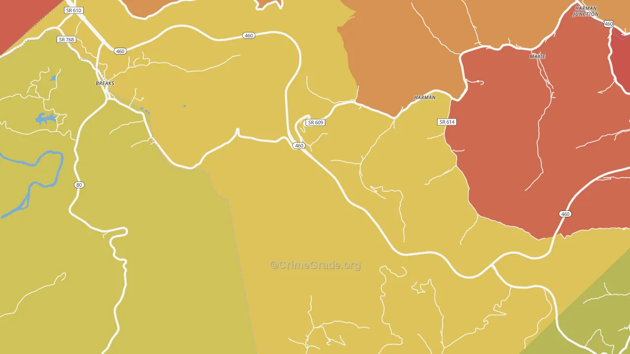 Gillespie, VA Map of Vandalism Rates