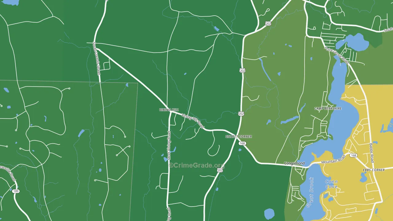 Gillett Corner, MA Map of Vandalism Rates