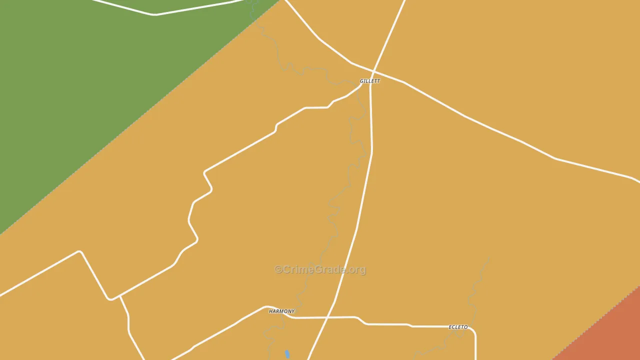 Gillett, TX Map of Vandalism Rates