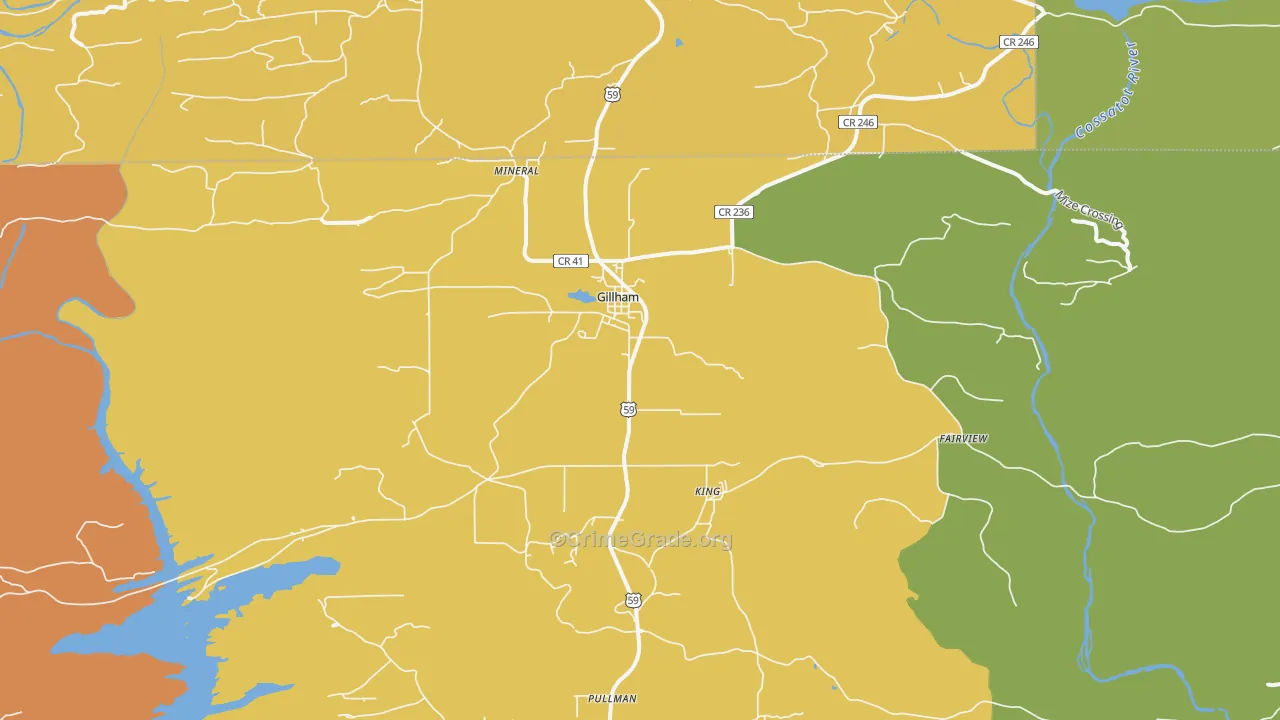 Gillham, AR Map of Vandalism Rates