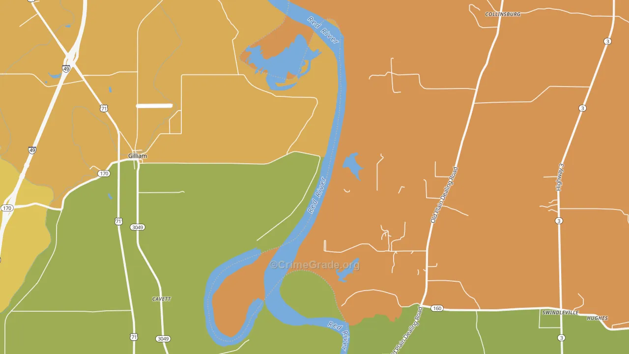 Gilliam, LA Map of Vandalism Rates