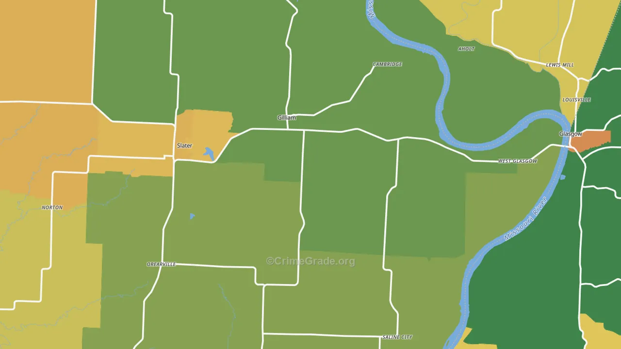 Gilliam, MO Map of Vandalism Rates