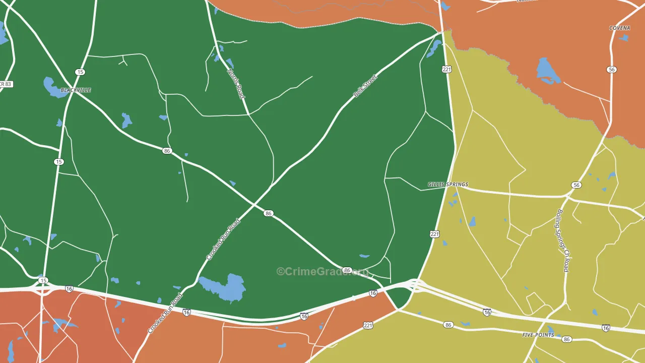 Gillis Springs, GA Map of Vandalism Rates