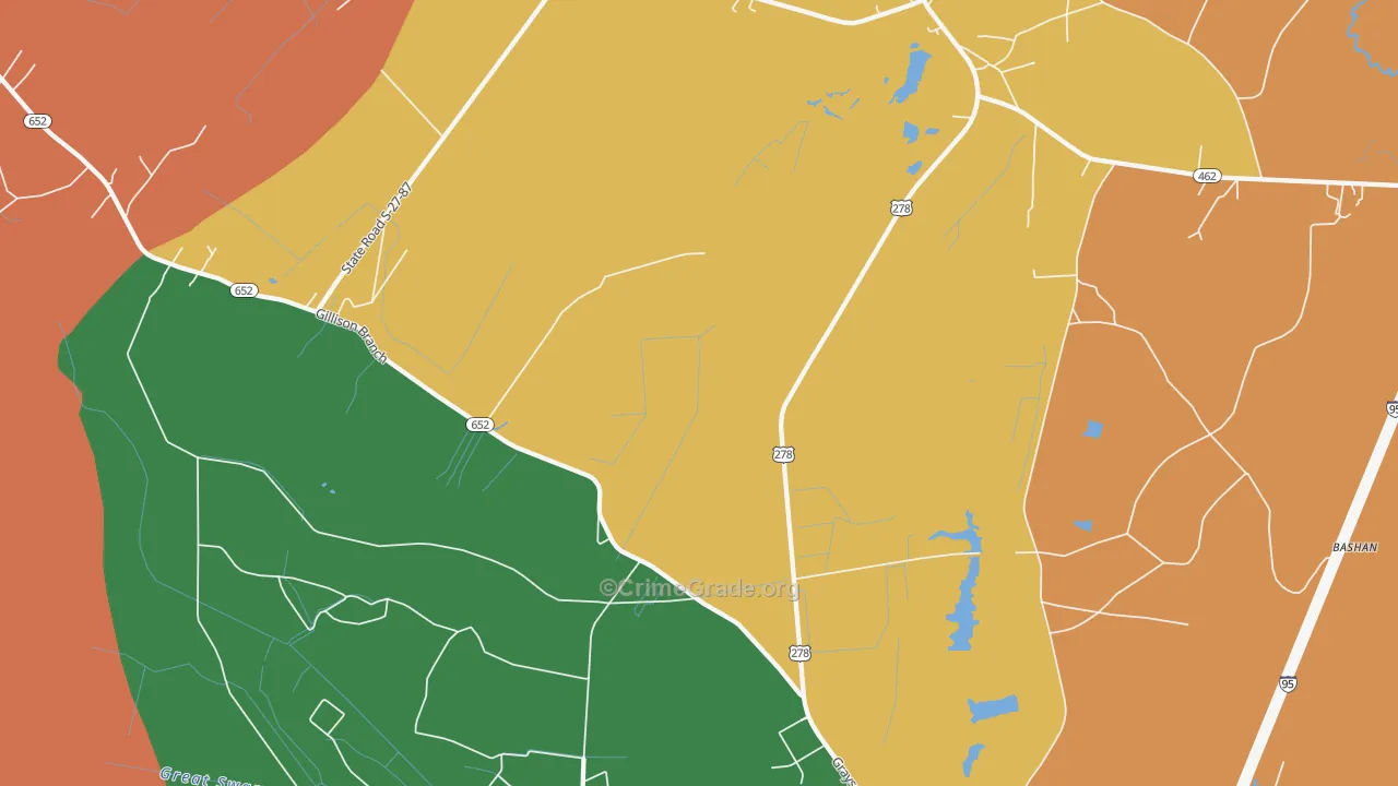 Gillisonville, SC Map of Vandalism Rates