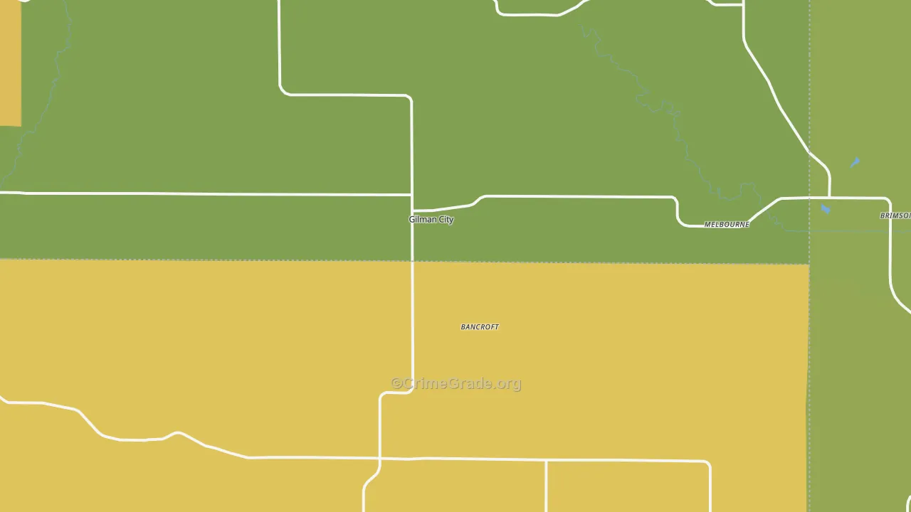 Gilman City, MO Map of Vandalism Rates