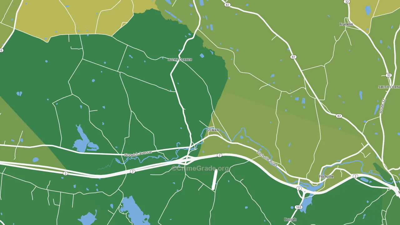 Gilman, CT Map of Vandalism Rates
