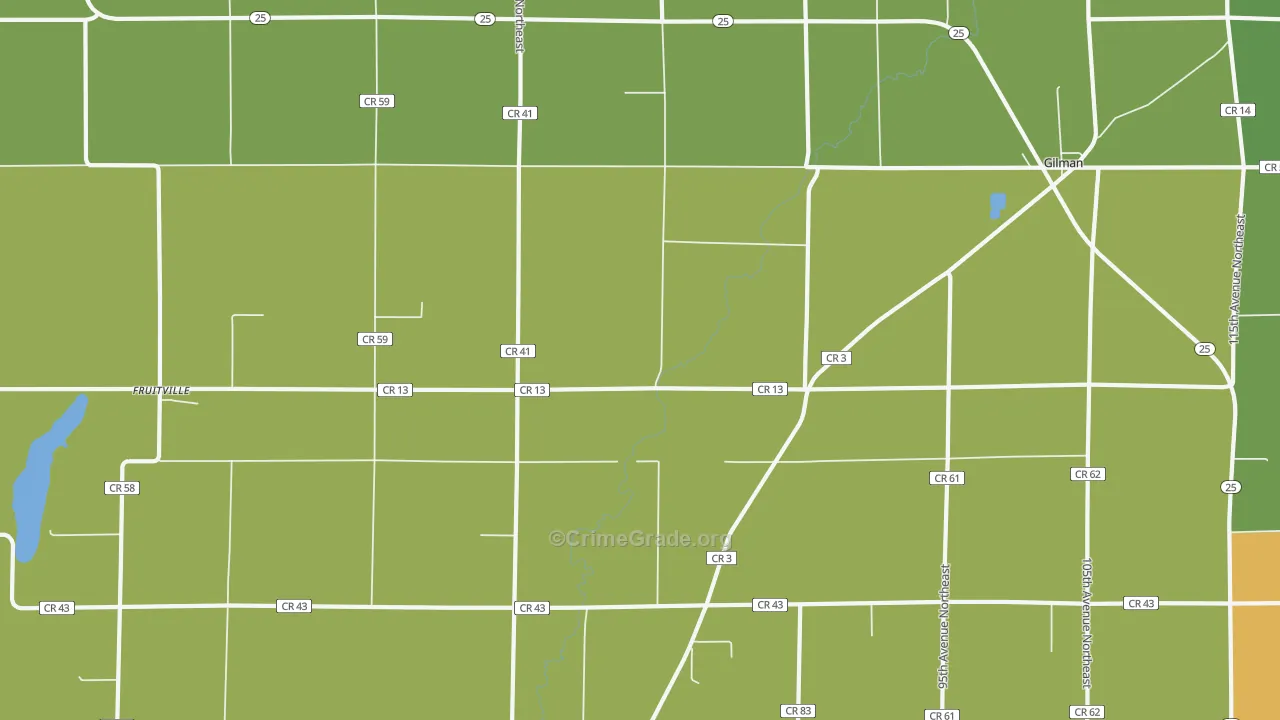 Gilman, MN Map of Vandalism Rates