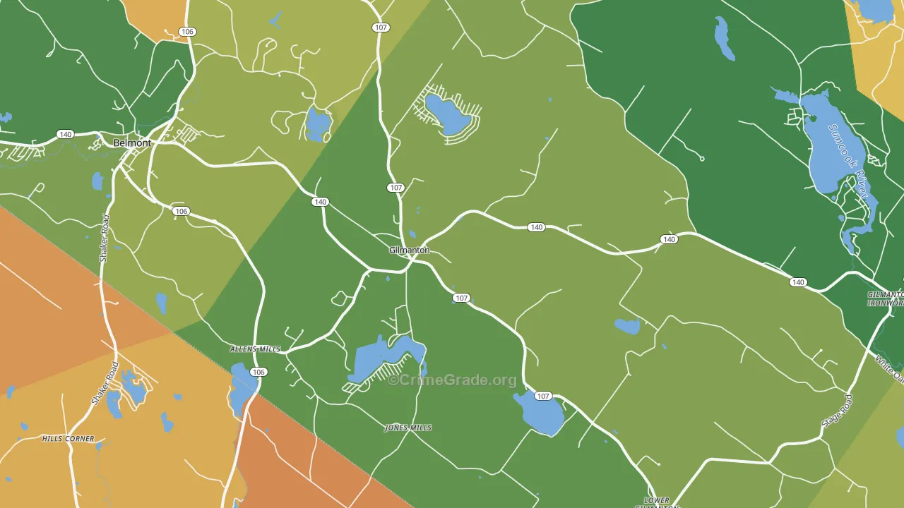 Gilmanton, NH Map of Vandalism Rates