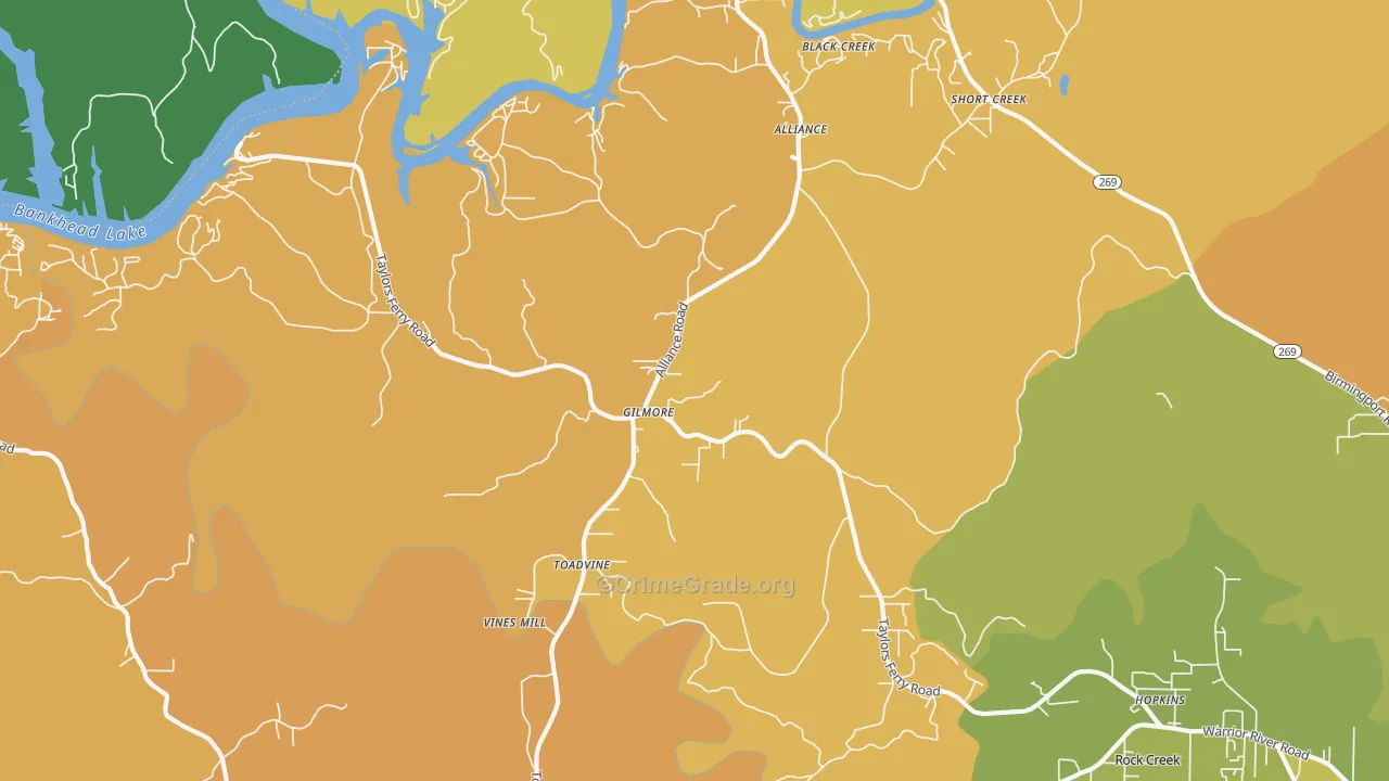 Gilmore, AL Map of Vandalism Rates