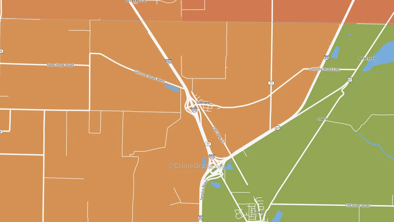 Gilmore, AR Map of Vandalism Rates