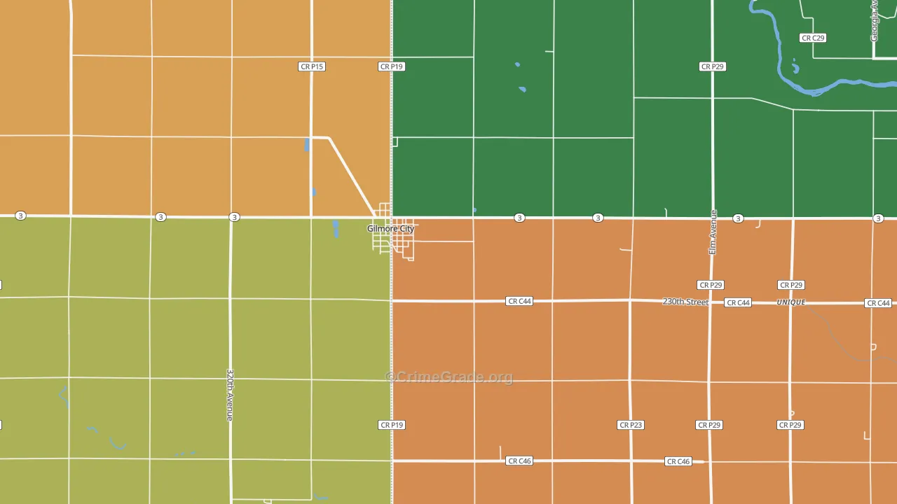 Gilmore City, IA Map of Vandalism Rates
