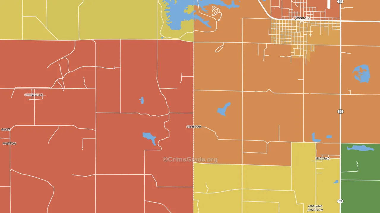 Gilmour, IN Map of Vandalism Rates