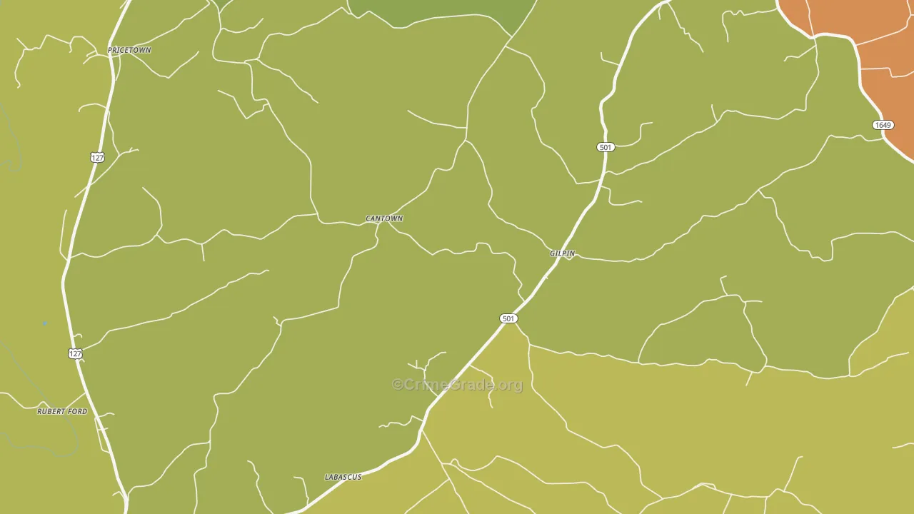 Gilpin, KY Map of Vandalism Rates